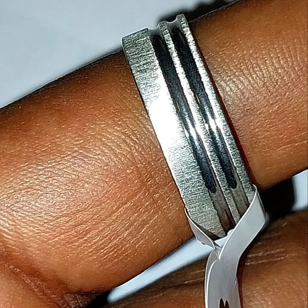 Stainless steel wide band hypoallergenic nickel free Men's ring sz 11